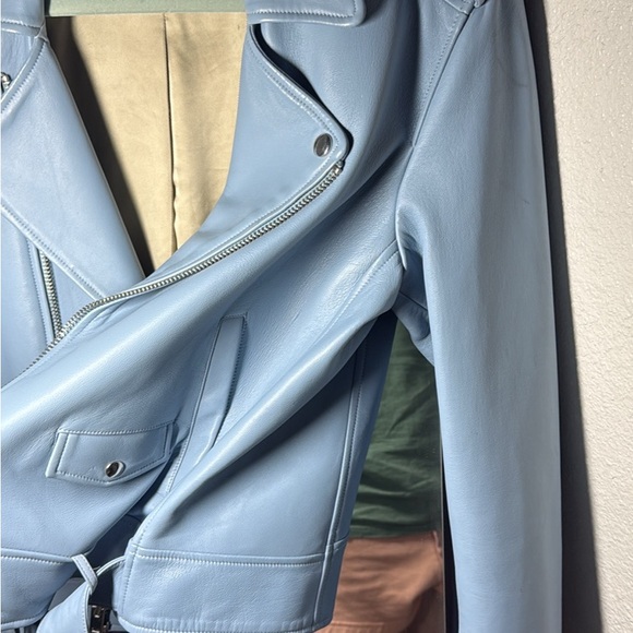 Theory Light Blue Leather Jacket - Picture 5 of 9